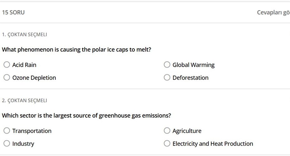Climate Change Quiz