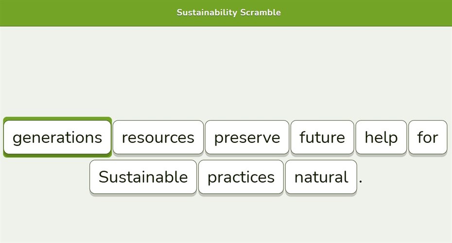 Sustainability Scramble